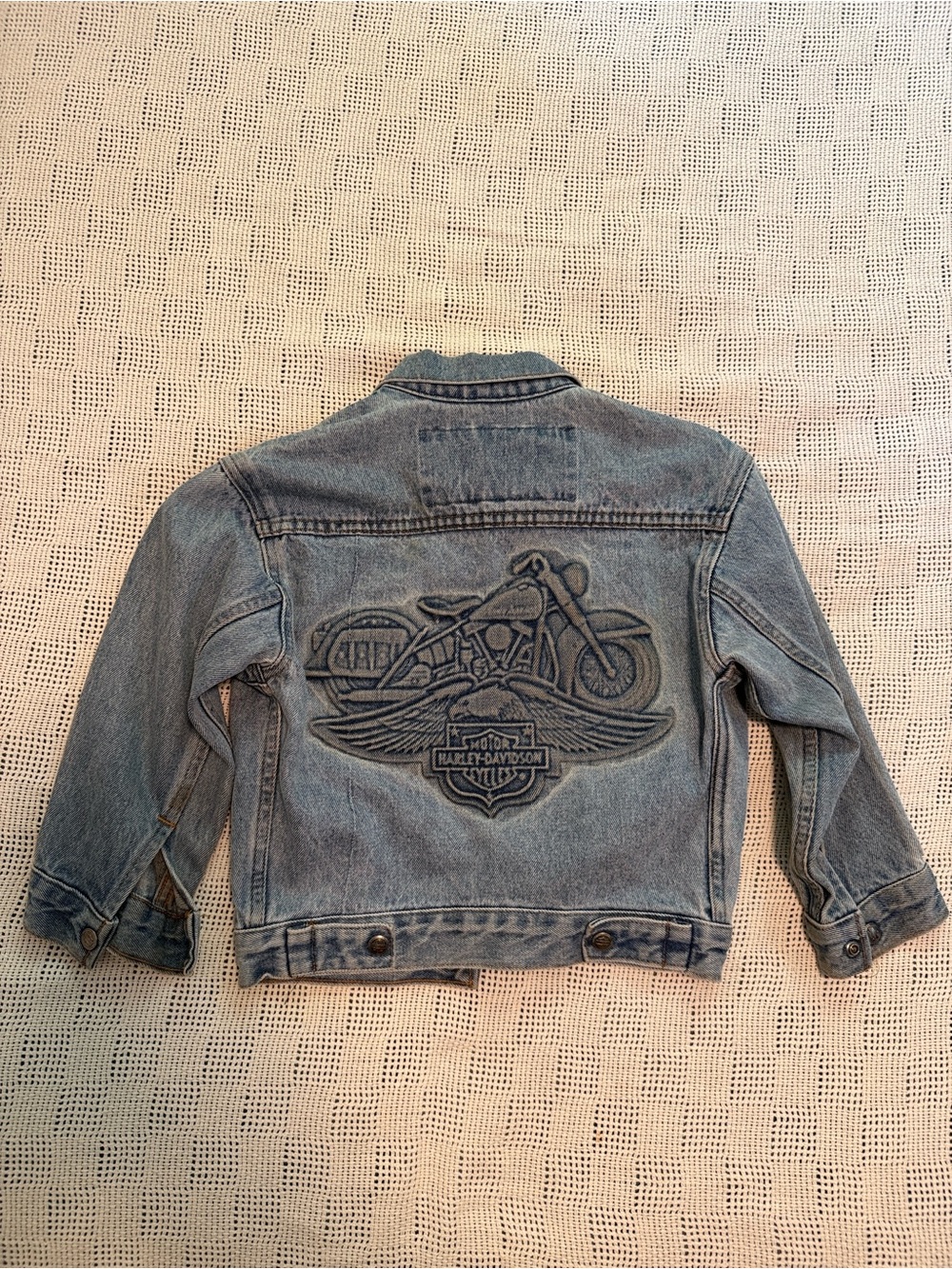 Vintage Harley-Davidson Kids Embossed Jean Jacket